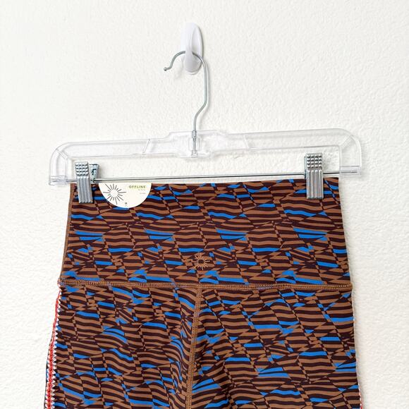 [Aerie] Offline Brown Goals Crochet Inset Geometric Bike Shorts NWT Sz Medium M - Picture 10 of 12
